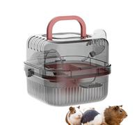 Portable Hamster Cage with Wheel Unit Travel Cage for Guinea Pigs, Dwarf Hamsters, Mice, Chinchillas - Vet Visits, Hiking