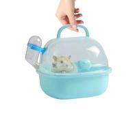 Portable Hamster Carrier - 8 Inch Clear PP Travel & Outlet Case | Small Breathable Pet Carrier with Water Bottle, Safe Carrying Case