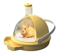 Portable Hamster Carrier Cage Travel Cage Breathable 12 Inch Small Animal Box with Rotating Lid for Water Bottle Durable Pet Accessories Useful