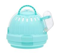Portable Hamster Carrier with Water Feeder and Soft Padded Base | Light Green PP Body, Cover Holes and Handle, for Sightseeing, Vet Visits, Guinea Pig and Ferret Kits