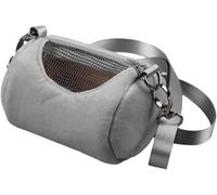 Portable Hamster Pet Carrier Round Storage Bag for Outdoor Travel Grey Color Convenient Mesh Design 13 * 8cm