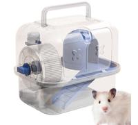 Portable Hamster Travel Cage Lightweight with Ventilation, Anti-Slip and Fun Base | Small Pet Exit for Outdoor Travel, Camping, Transport, blue, Fare riferimento alla descrizione, Please refer to