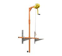 Portable Hand-Cranked Crane with Adjustable Bracket for Air Conditioner Installation and Maintenance