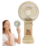 Portable Hand Fan - Cartoon Capybara Mini Cooling Blower, Cordless USB Charging Silent Wind Machine, Adorable Table Display Accessory | Lightweight Personal Airflow Tool for Children Ladies Picnic Cam