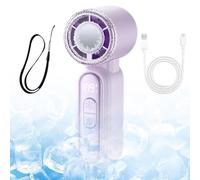 Portable Hand Held Fan With LED Display & Lanyard For Summer | 199 Stepless Speed 3-6h Long Battery Life Quiet Handheld Fan | USB Rechargeable Fans For Home Office Bedroom Outdoor