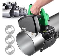 Portable Hand Held Pipe Cutting Machine for 0.59-8.66in Diameter Pipes, 5 Adjustable Speed, Electric Pipe Cutter with 2 Blades & Gloves