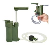 Portable Hand Pump Water Filter, 0.01 Micron Manual Camping Water Filter Survival,3-Grade Backpacking Water Filter System 0.01μm Fast Flow Camping Water Purifier for Family-Outdoor Emergency Hiking