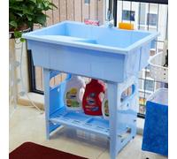 Portable Hand Washing Station - Independent Sink with Stainless Steel Drainboard and Plastic Tub for Garden and Laundry Use