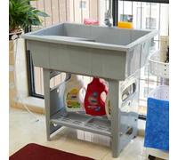 Portable Hand Washing Station - Stainless Steel Drainboard, Plastic Tub & Faucet - Independent Sink for Garden and Laundry Use