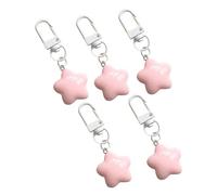 Portable Handbag Decoration Versatile Keychain Star Pendant Macaron Color Keyring Wallet Charm Family Thanksgiving Pink