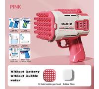 Portable Handheld Automatic Bubble Maker - Pink & White, Electric Bubble Maker, Easy to Use & Hold, LED Lights for Parties/Outdoor Fun, Gift/Festival Surprise