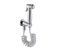 Portable Handheld Bidet Sprayer for Toilet - Chrome Brass Bathroom Kit with Shower Hose, Ideal for Personal Hygiene, Cloth Diaper Cleaning & Pet Bathing
