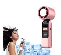 Portable Handheld Cooling Ice Fan Speed(1-100) Adjustable Mini Turbo Fans 4000mAh USB Rechargeable Battery 3-in-1 Foldable Design for Travel LED Display Camping, Office & Outdoor Use- Pink