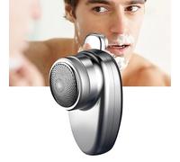 Portable Handheld Electric Groomer - Rechargeable Pocket-Sized Dual Head Beard Trimmer for Men Silver