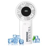 Portable Handheld Fan, [2025 NEW] Powerful Hand Fan with 6000mAh Battery & Adjustable 1-100% Speeds, Cooling Rechargeable USB Fan with Large Screen Display, Stable Desk Fan for Home, Office, Travel
