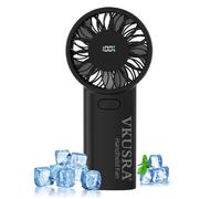 Portable Handheld Fan, [2025 NEW] Powerful Hand Fan with 6000mAh Battery & Adjustable 1-100% Speeds, Cooling Rechargeable USB Fan with Large Screen Display, Stable Desk Fan for Home, Office, Travel