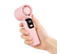 Portable Handheld Fan, 5-Speed Mini Turbo Fan with LED Digital Display, 2000mAh USB Rechargeable Personal Fan, Quiet Lightweight Cooling Fan for Travel, Outdoor, Office, Commuting and Summer Use