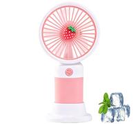 Portable Handheld Fan, Long Lasting Rechargeable Pocket Fan for All Day Cool, Compact Travel Cooling Device to Beat the Heat Waves Outdoors Instantly (Fruit - Pink)