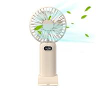 Portable Handheld Fan, Mini USB Fan with 5 Speeds & Rechargeable Battery, Personal Small Electric Fan for Kids Adults, Pocket Hand Fan for Home Office Travel #9 (Beige)