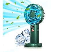 Portable Handheld Fan, Personal Cooling Fan with LCD Display and 4800 mAh Battery, USB Rechargeable Desk Fan with 4 Speeds for Office Home Sport Camping Indoor Outdoor Travel (Deep Green)