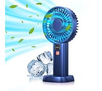 Portable Handheld Fan, Personal Cooling Fan with LCD Display and 4800 mAh Battery, USB Rechargeable Desk Fan with 4 Speeds for Office Home Sport Camping Indoor Outdoor Travel (Deep Blue)