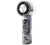 Portable Handheld Fan Rechargeable, 3000mAh Personal Hand Held Pocket AC Fans with Cooling Ice Plate, LED Screen and Clasp Base, 1-100 Adjustable Speed Turbo Fan for Travel Outdoor Home Office (Grey)
