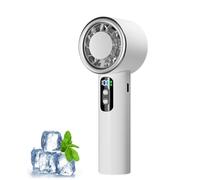 Portable Handheld Fan, Semiconductor Cooling Ice Pack Turbo Mini Fan, 5-Speed Adjustment, LED Display Battery Operated Mini Fan, Suitable for Home Office Bedroom Outdoor Travel