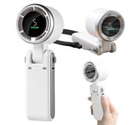 Portable Handheld Fan White 3 IN 1 Hand Fan 180°Foldable Turbo Fan 5 Speeds 4000mAh USB-C Rechargeable Personal Pocket Hand Held Fan for Travel/Outdoor/Home/Office Powerful Cooling Turbo Desk Fan