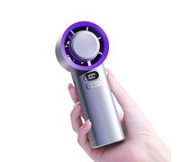 Portable Handheld Fan with Cold Air Cooler High Speed Rechargeable Electric USB Personal Silent Small Battery Powerful Pocket for Outdoor Travel Purple
