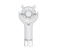 Portable Handheld Fan With Mist Three Of Controllable Variable Frequency Air Volume 90° Angle Surround Easy To Carry For Travel Camping Outdoor SYz257 (White, 16.5x7.7x5cm)
