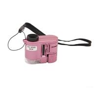 Portable Handheld Magnifier Microscope, 80x-100x LED Illuminated with UV Counterfeit Detection, for Gems, Jewelry, Electronics & Indust(Purple 80X)