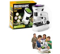 Portable Handheld Microscope for Kids, 1000x Magnification Pocket Microscope Camera with 14 Slides, 150-Min Long Battery Life Digital Microscope, 2048p HD Microscope with 2.0" Ips Screen (B)