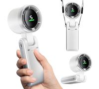 Portable Handheld Mini Fan, Foldable Powerful Winds Turbo Fan, 10000mAh Battery & 50000RPM Speed, USB Rechargeable Personal Fans with 5 Speed, Digital Display For Women Men Travel Camping Outdoor