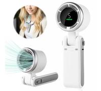 Portable Handheld Mini Turbo Fan, USB Rechargeable Travel Neck Fan with 5 Speeds, 3600mAh Battery & 15000RPM Speed, Up to 12 Working Hours, 3 IN 1 Foldable Personal Cooling Fan for Travel/Home/Office