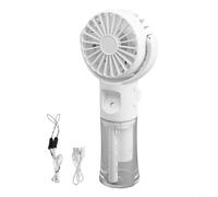 Portable Handheld Misting Fan With Water Spray Bottle 4 Speed Settings Rechargeable Desktop Cooling Fan Charging Quiet Operation For Home Office Student Classroom Summer Use With Water Tank(White)
