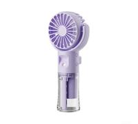 Portable Handheld Misting Fan With Water Spray Bottle 4 Speed Settings Rechargeable Desktop Cooling Fan Charging Quiet Operation For Home Office Student Classroom Summer Use With Water Tank(Purple)
