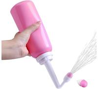 Portable Handheld Peri Bottle Angled Nozzle Leakproof Personal Hygiene Bidet Bottle with Storage Bag for Postpartum Recovery Daily Intimate Cleaning (Pink)