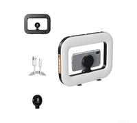 Portable Handheld Ring Light 15W with Tripod - Dimmable LED for Selfie Light 3600mAh for Live Streaming Vlog Photography Video Conference Makeup Fill Light White(A)