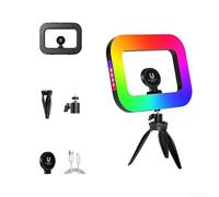 Portable Handheld Ring Light 15W with Tripod - Dimmable LED for Selfie Light 3600mAh for Live Streaming Vlog Photography Video Conference Makeup Fill Light White(B pro)