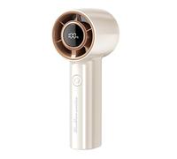 Portable Handheld Turbo Fan,1-5 Speed Adjustment,Digital Display,Mini Handheld Personal Fan for Powerful Airflow Wind,Gifts for Travel,Outdoor Activites,Camping,Beach (Beige 02)