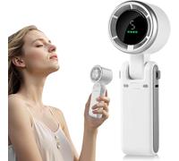 Portable Handheld Turbo Fan, 2025 USB Rechargeable Mini Hand Held Personal Fan for Travel, 3 IN 1 Hand Fans with Air Turbo Tech Cooling Fans for Outdoor Activities (White)