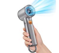 Portable Handheld Turbo Fan for Outdoor,5000mah Mini Handheld Personal Pocket Fan for Powerful Airflow Wind ,20Hrs,100 Speeds Adjustable,Digital Display,Gifts for Travel,Outdoor Activites,Camping-Grey