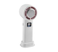 Portable Handheld Turbo Fan with Ice Cooler, 2025 Rechargeable Personal Fan with 5 Display Speeds,Foldable,LED For Travel, O