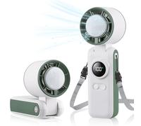 Portable Handheld Turbo Fan with Ice Cooler, USB Hand Fan Rechargeable, Small Electric Hand Fan with 1-199 Stepless Speed, 6000mAh Up to 19Hrs, Personal Cooling Fan Handheld for Travel/Home/Office