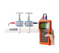Portable Handheld Ultrasonic Flow Meter With Digital LCD Display Liquid Water Oil Gasoline Fuel Flow Meter For Copper/PVC Pipe DN25-DN6000 Precise Readings(DN300-6000HT)