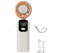 Portable Handheld USB Fan 29000 RPM High-Speed Turbo Fan 4000mAh Rechargeable Mini Hand Held Cooling Fans, LED Display, 6H Runtime, 6 Wind Gear, Lightweight Neck Cooler for Travel/ Commute/ Outdoor