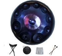 Portable Handpan Hand Pan Steel Tongue Drum 9 10 12 14 Notes Percussion Instrument with Carry Bag for Beginners Sound Healing, Personal Meditation,Purple,10Notes