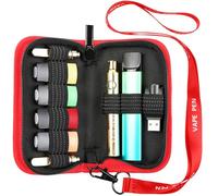 Portable Handy foam padded vape case pouch with anti-slip band can carry electronic cigarette and vape pods (Red)