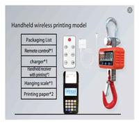 Portable Hanging Hook Scale Easy Taking 1000kg/2000kg/3000kg Electric Metal Scale With High Precision for Market, Construction(1T Wireless Meter)
