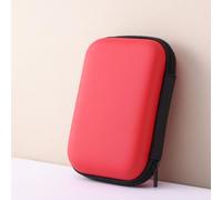 Portable Hard Drive Case 2.5" Protective EVA Shell for Data Cables Chargers - Slimline Carrying Bag with Zipper Closure for Backpacks Red 14x10x4cm(Red)